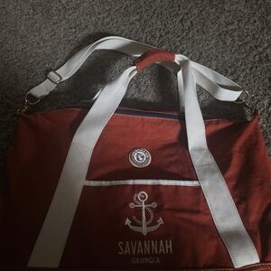 Spartina 449 Red and White Duffel Bag